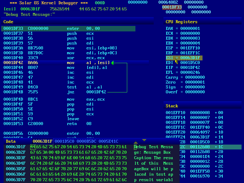 Solar_OS kernel mode debugger